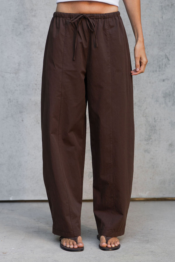 Georgie Barrel Leg Pants - Chocolate