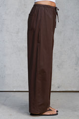 Georgie Barrel Leg Pants - Chocolate
