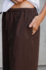 Georgie Barrel Leg Pants - Chocolate