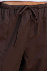 Georgie Barrel Leg Pants - Chocolate