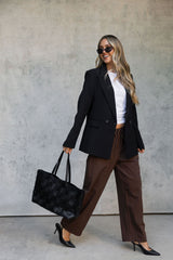 Georgie Barrel Leg Pants - Chocolate