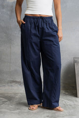 Georgie Straight-Leg Pants - Navy