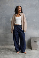 Georgie Straight-Leg Pants - Navy