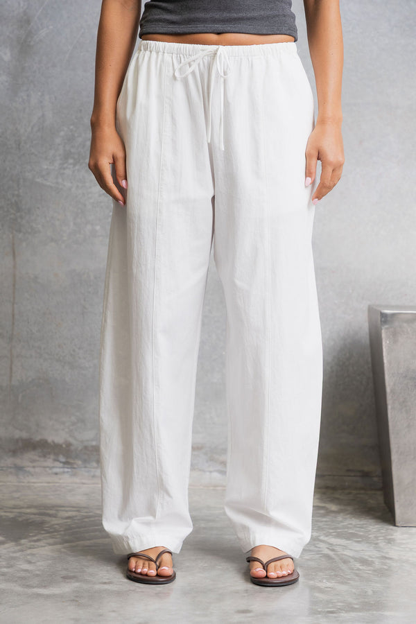 Georgie Straight-Leg Pants - White