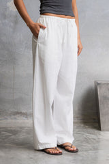 Georgie Straight-Leg Pants - White