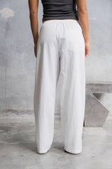 Georgie Straight-Leg Pants - White