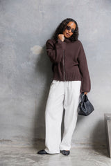 Georgie Straight-Leg Pants - White