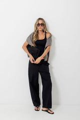 Georgie Barrel Leg Pants - Black