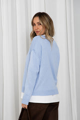 Gracie Fine Knit Top - Blue
