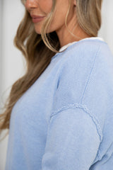 Gracie Fine Knit Top - Blue