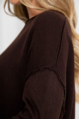 Gracie Fine Knit Top - Chocolate