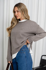 Gracie Fine Knit Top - Taupe