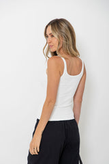 Harley Ribbed Tank Top - Ivory