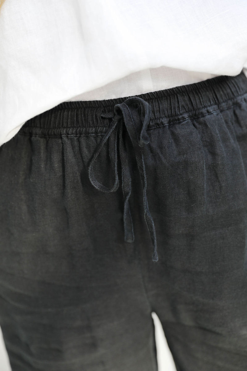 Tahlia Linen Pants - Black - The Self Styler
