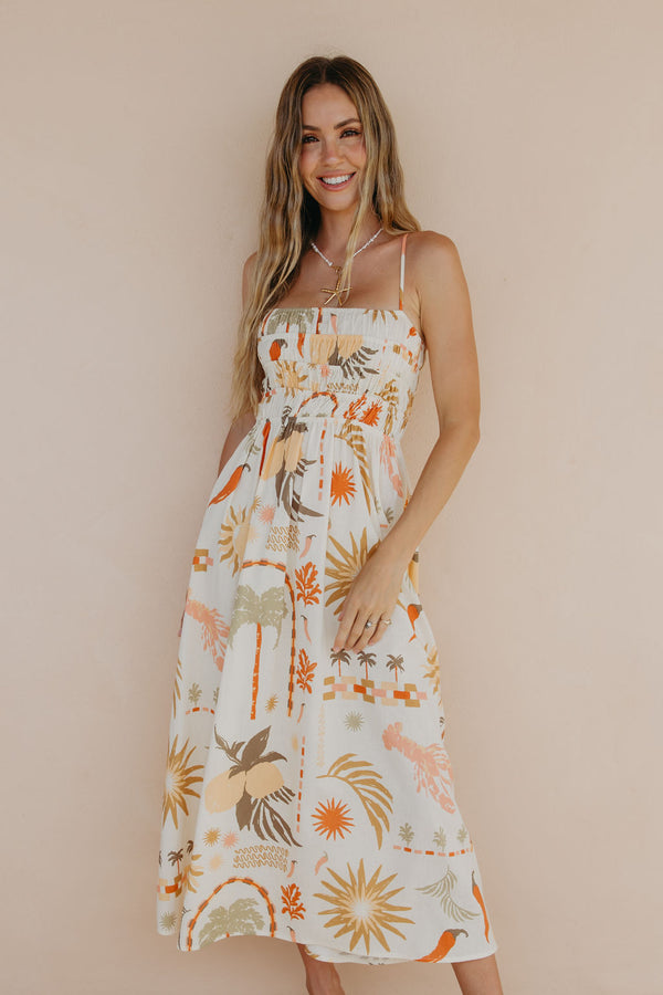 Gia Midi Dress - Palmira Print