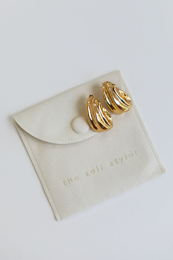 Mimi Irregular Stud Earrings - Gold - The Self Styler
