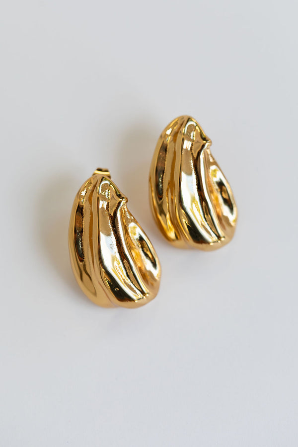 Mimi Irregular Stud Earrings - Gold - The Self Styler