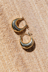Layla Chunky Oval Hoop Earrings - Gold - The Self Styler