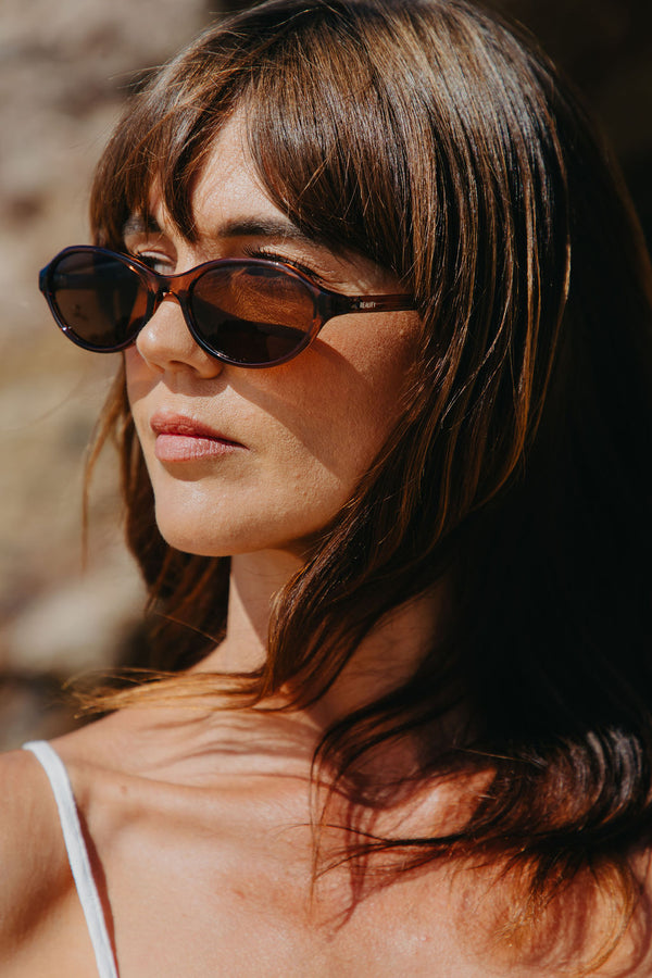 Rumi Oval Frame Sunglasses - Mocha Brown - The Self Styler
