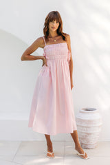 Ruby Midi Dress - Pink - The Self Styler