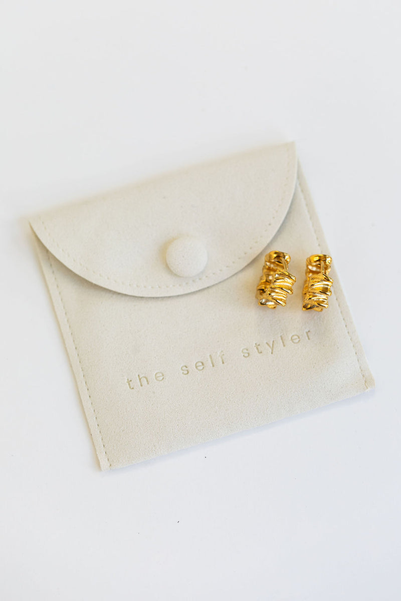 Rhodes Hoop Earrings - Gold - The Self Styler