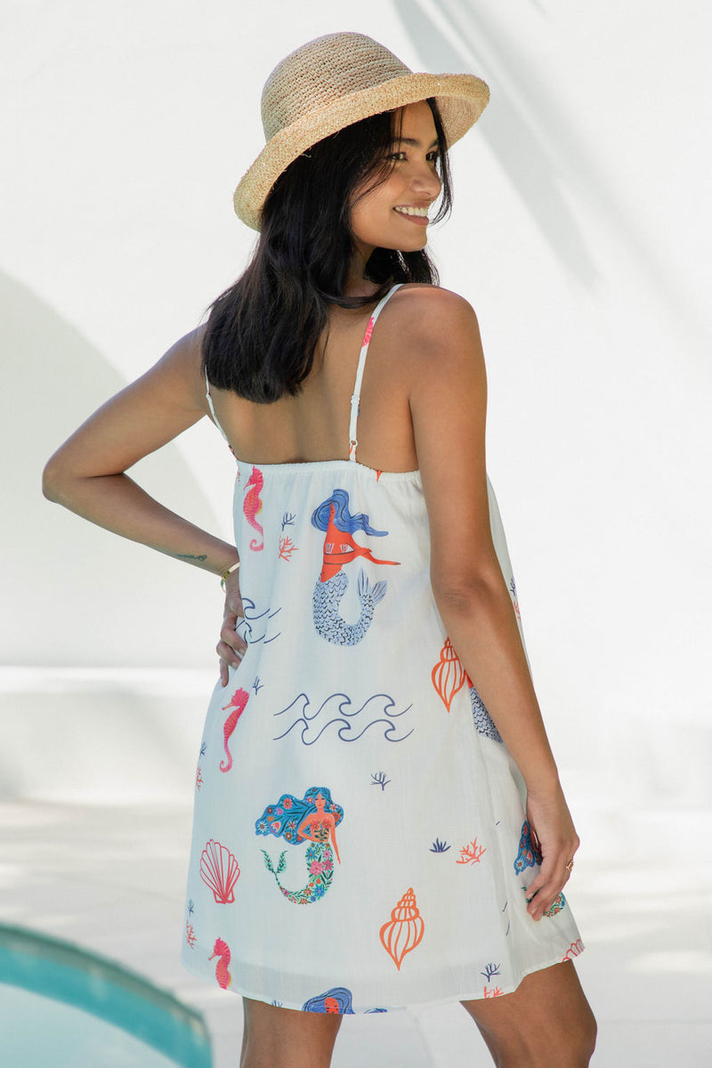 Ariel Slip Dress - Mermaid Print - The Self Styler