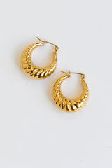Lumie Croissant Hoop Earrings - Gold - The Self Styler