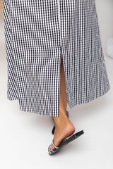 Merci Gingham Midi Dress - Black and White - The Self Styler