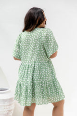 Kaylee Mini Dress - Green Floral - The Self Styler - The Self Styler
