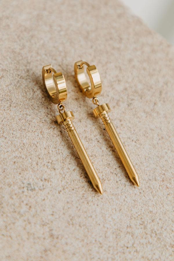 Nyx Nail Earrings - Gold - The Self Styler