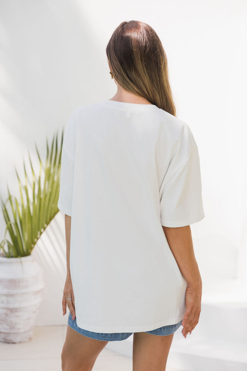 Malibu Embroidered Starfish Tee - PInk - The Self Styler