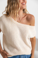 Avalon Off-The-Shoulder Top - Ivory Cream - The Self Styler