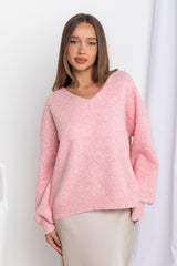 Dahlia Knit Top - Pink Marle - The Self Styler