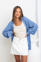 Addi Long Sleeve Shirt - Blue - The Self Styler