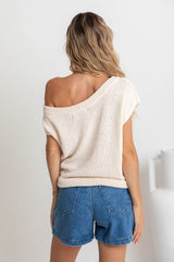 Avalon Off-The-Shoulder Top - Ivory Cream - The Self Styler