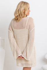 Kyra Crochet Mini Dress - Natural - The Self Styler