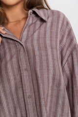 Boston Relaxed-Fit Shirt - Brown Stripe - The Self Styler