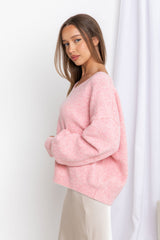 Dahlia Knit Top - Pink Marle - The Self Styler