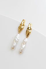 Selkie Pearl Drop Earrings - Gold and Pearl - The Self Styler