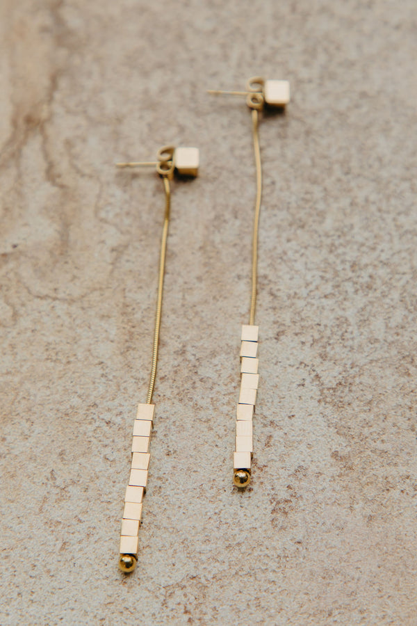 Nadia Drop Earrings - Gold - The Self Styler