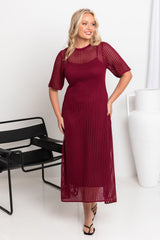 Airlie Crochet Maxi Dress - Wine - The Self Styler