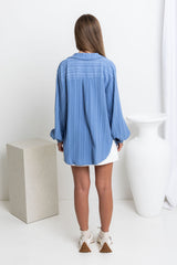 Addi Long Sleeve Shirt - Blue - The Self Styler