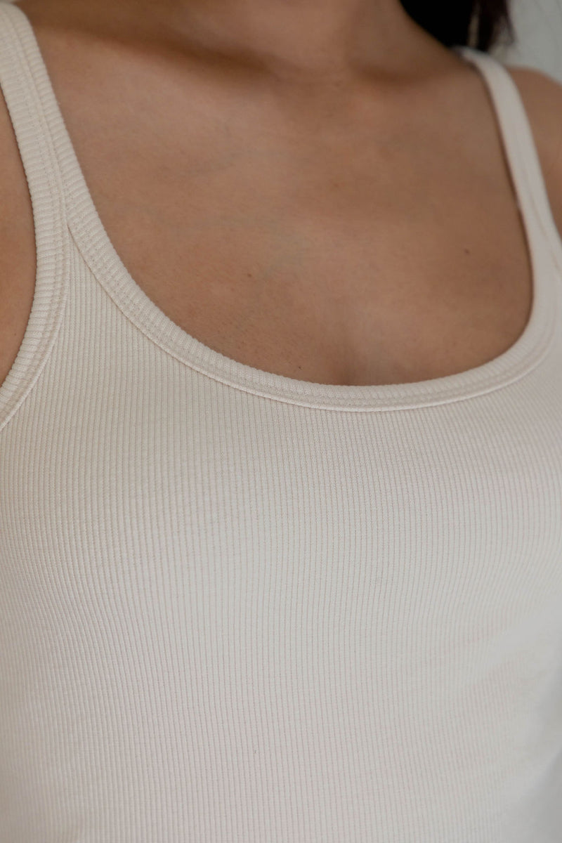 Harley Ribbed Tank Top - Oatmeal - The Self Styler