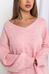 Dahlia Knit Top - Pink Marle - The Self Styler