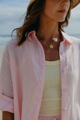 Ada Relaxed-Fit Linen Shirt - Pink - The Self Styler