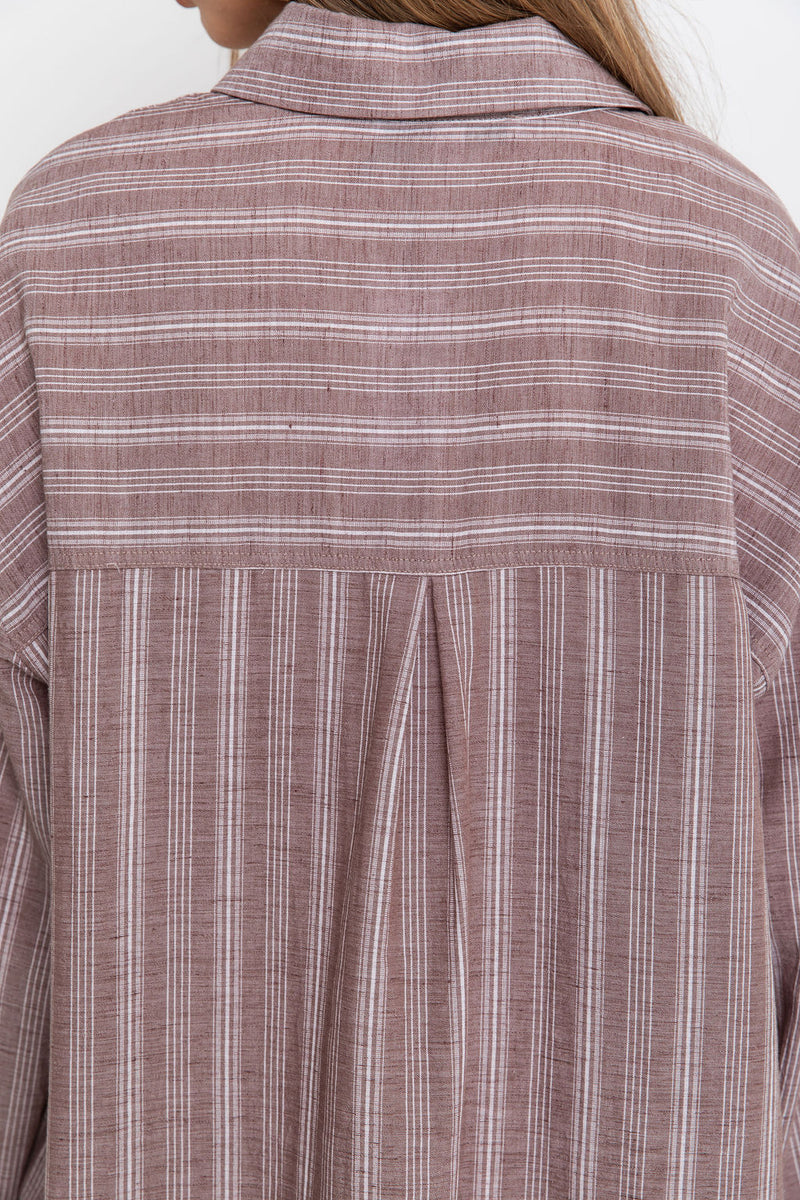 Boston Relaxed-Fit Shirt - Brown Stripe - The Self Styler
