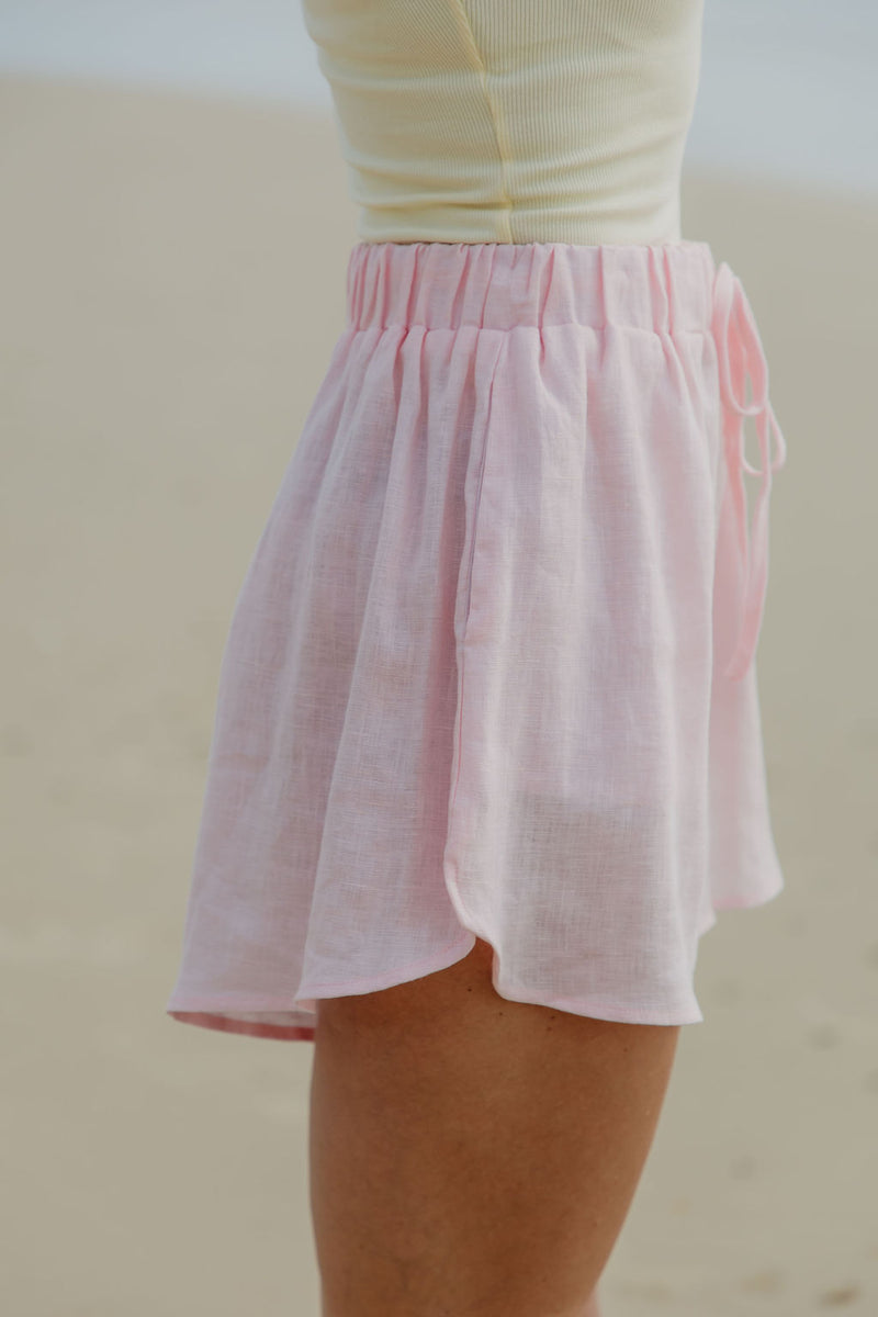 Charlie Linen Shorts - Pink - The Self Styler