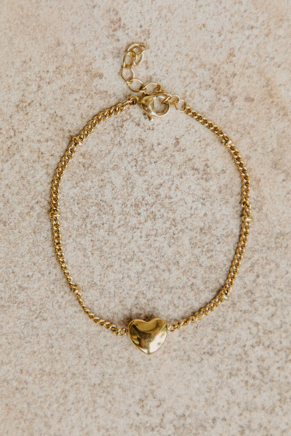 Hayley Heart Bracelet - Gold - The Self Styler