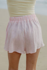 Charlie Linen Shorts - Pink - The Self Styler