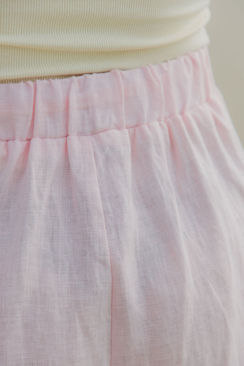 Charlie Linen Shorts - Pink - The Self Styler